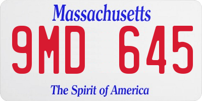 MA license plate 9MD645