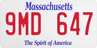 MA license plate 9MD647