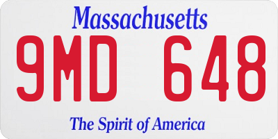 MA license plate 9MD648