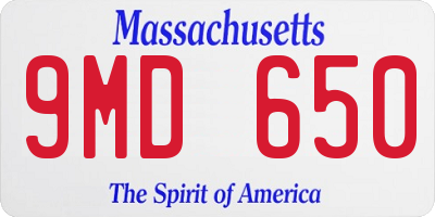 MA license plate 9MD650