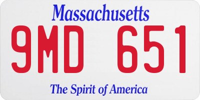 MA license plate 9MD651