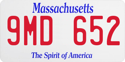 MA license plate 9MD652