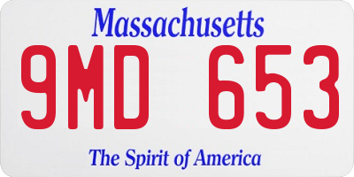 MA license plate 9MD653