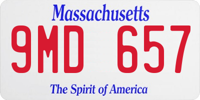 MA license plate 9MD657