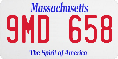 MA license plate 9MD658