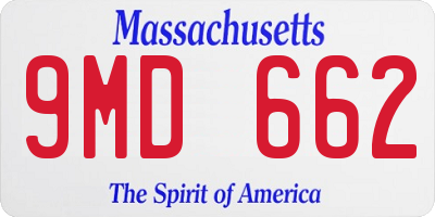 MA license plate 9MD662