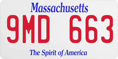 MA license plate 9MD663