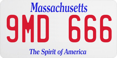 MA license plate 9MD666