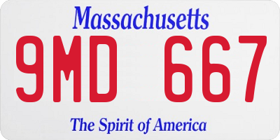 MA license plate 9MD667