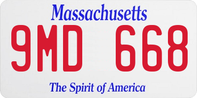 MA license plate 9MD668