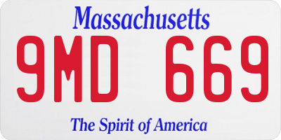 MA license plate 9MD669