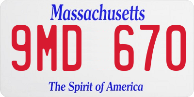MA license plate 9MD670