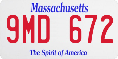 MA license plate 9MD672