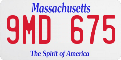 MA license plate 9MD675