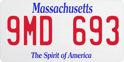 MA license plate 9MD693
