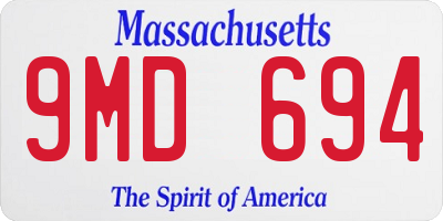 MA license plate 9MD694