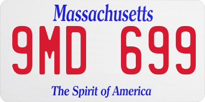 MA license plate 9MD699