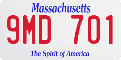 MA license plate 9MD701
