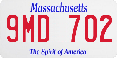 MA license plate 9MD702
