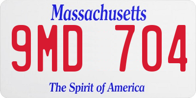 MA license plate 9MD704
