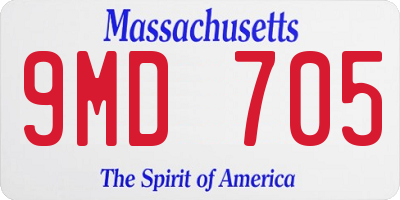 MA license plate 9MD705