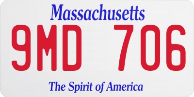 MA license plate 9MD706