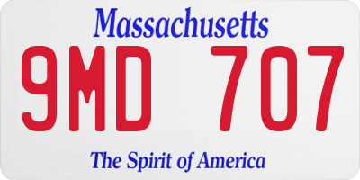 MA license plate 9MD707