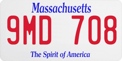 MA license plate 9MD708