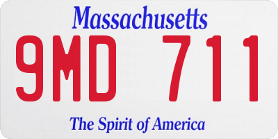 MA license plate 9MD711