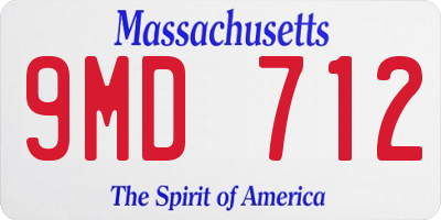 MA license plate 9MD712