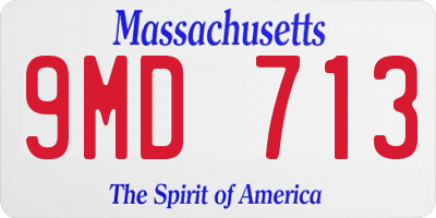 MA license plate 9MD713