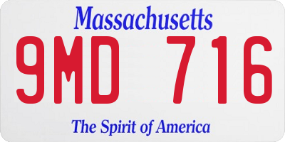 MA license plate 9MD716