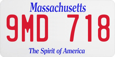 MA license plate 9MD718