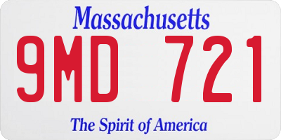 MA license plate 9MD721