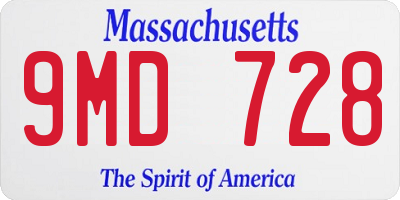 MA license plate 9MD728