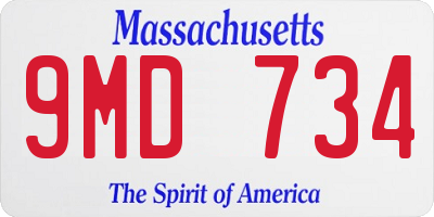 MA license plate 9MD734