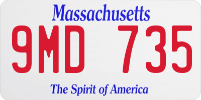 MA license plate 9MD735