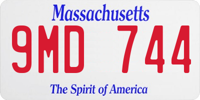 MA license plate 9MD744