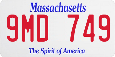 MA license plate 9MD749