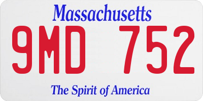 MA license plate 9MD752