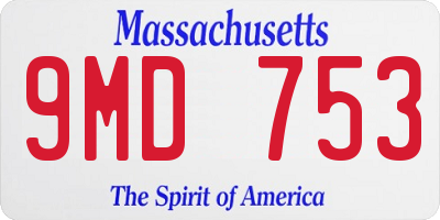 MA license plate 9MD753