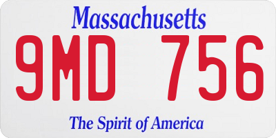 MA license plate 9MD756
