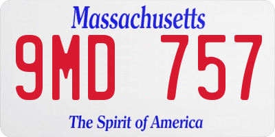MA license plate 9MD757