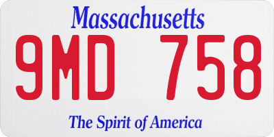 MA license plate 9MD758