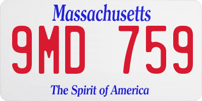 MA license plate 9MD759