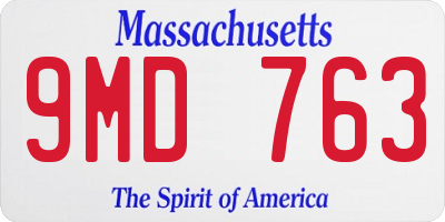 MA license plate 9MD763