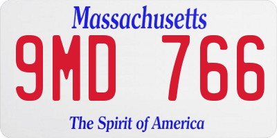 MA license plate 9MD766
