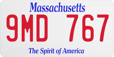 MA license plate 9MD767