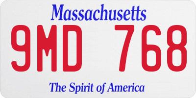 MA license plate 9MD768