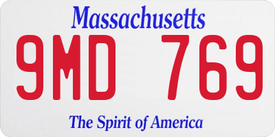MA license plate 9MD769